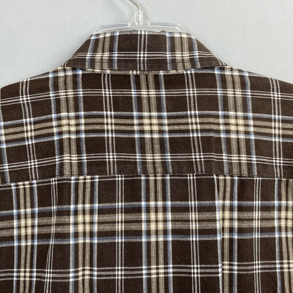 Carhartt Mens Button Down Shirt Short Sleeve Casual Plaid Brown XL - Picture 6 of 7